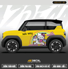Tem Xe Vinfast VF3 Mẫu VF3-28 Hello Kitty - Thiết Kế Theo Yêu Cầu