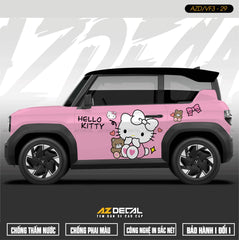 Tem Xe Vinfast VF3 Mẫu VF3-29 Hello Kitty - Thiết Kế Theo Yêu Cầu