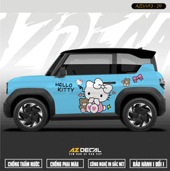 Tem Xe Vinfast VF3 Mẫu VF3-29 Hello Kitty - Thiết Kế Theo Yêu Cầu