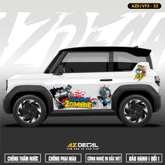 Tem Xe Vinfast VF3 Mẫu VF3-32 Doraemon - Thiết Kế Theo Yêu Cầu