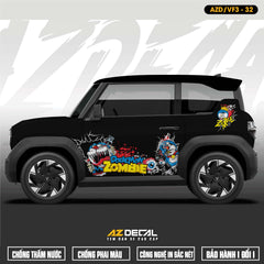 Tem Xe Vinfast VF3 Mẫu VF3-32 Doraemon - Thiết Kế Theo Yêu Cầu