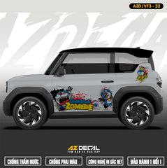 Tem Xe Vinfast VF3 Mẫu VF3-32 Doraemon - Thiết Kế Theo Yêu Cầu