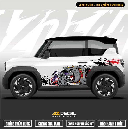Tem Xe Vinfast VF3 Mẫu VF3-33 Chó - Thiết Kế Theo Yêu Cầu