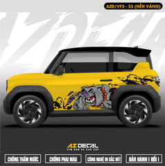 Tem Xe Vinfast VF3 Mẫu VF3-33 Hoạt Hình - Thiết Kế Theo Yêu Cầu