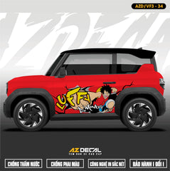 Tem Xe Vinfast VF3 Mẫu VF3-34 Luffy - Thiết Kế Theo Yêu Cầu