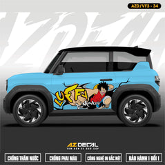 Tem Xe Vinfast VF3 Mẫu VF3-34 Luffy - Thiết Kế Theo Yêu Cầu