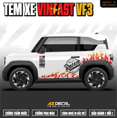 Tem Xe Vinfast VF3 Mẫu VF3-39 Ngọn Lửa - Thiết Kế Theo Yêu Cầu