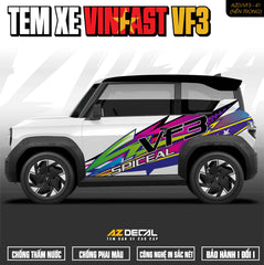 Tem Xe Vinfast VF3 Mẫu VF3-41 Spiceal - Thiết Kế Theo Yêu Cầu