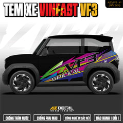Tem Xe Vinfast VF3 Mẫu VF3-41 Spiceal - Thiết Kế Theo Yêu Cầu