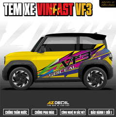 Tem Xe Vinfast VF3 Mẫu VF3-41 Spiceal - Thiết Kế Theo Yêu Cầu