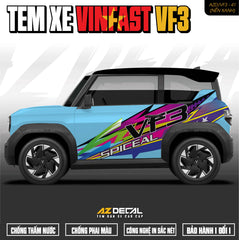 Tem Xe Vinfast VF3 Mẫu VF3-41 Spiceal - Thiết Kế Theo Yêu Cầu