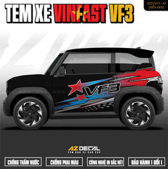 Tem Xe Vinfast VF3 Mẫu VF3-43 Sport - Thiết Kế Theo Yêu Cầu