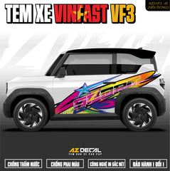 Tem Xe Vinfast VF3 Mẫu VF3-45 Sport - Thiết Kế Theo Yêu Cầu