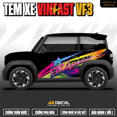 Tem Xe Vinfast VF3 Mẫu VF3-45 Sport - Thiết Kế Theo Yêu Cầu