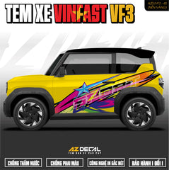 Tem Xe Vinfast VF3 Mẫu VF3-45 Sport - Thiết Kế Theo Yêu Cầu