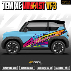Tem Xe Vinfast VF3 Mẫu VF3-45 Sport - Thiết Kế Theo Yêu Cầu