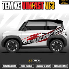 Tem Xe Vinfast VF3 Mẫu VF3-46 Sport - Thiết Kế Theo Yêu Cầu