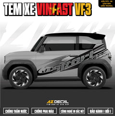 Tem Xe Vinfast VF3 Mẫu VF3-46 Sport - Thiết Kế Theo Yêu Cầu