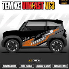 Tem Xe Vinfast VF3 Mẫu VF3-47 Sport - Thiết Kế Theo Yêu Cầu