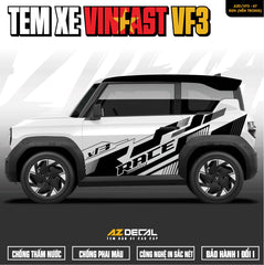 Tem Xe Vinfast VF3 Mẫu VF3-47 Sport - Thiết Kế Theo Yêu Cầu