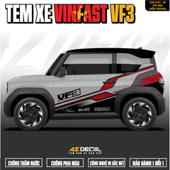 Tem Xe Vinfast VF3 Mẫu VF3-48 Sport - Thiết Kế Theo Yêu Cầu