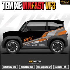 Tem Xe Vinfast VF3 Mẫu VF3-48 Sport - Thiết Kế Theo Yêu Cầu