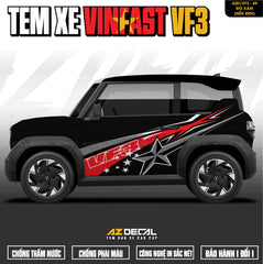Tem Xe Vinfast VF3 Mẫu VF3-49 Sport - Thiết Kế Theo Yêu Cầu