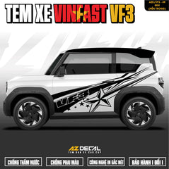 Tem Xe Vinfast VF3 Mẫu VF3-49 Sport - Thiết Kế Theo Yêu Cầu