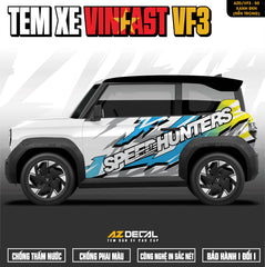 Tem Xe Vinfast VF3 Mẫu VF3-50 Sport - Thiết Kế Theo Yêu Cầu