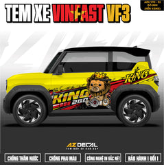 Tem Xe Vinfast VF3 Mẫu VF3-52 Sư Tử - Thiết Kế Theo Yêu Cầu