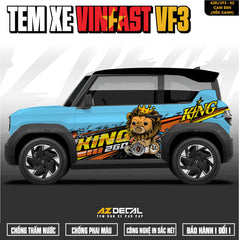 Tem Xe Vinfast VF3 Mẫu VF3-52 Sư Tử - Thiết Kế Theo Yêu Cầu