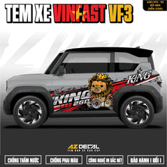 Tem Xe Vinfast VF3 Mẫu VF3-52 Sư Tử - Thiết Kế Theo Yêu Cầu