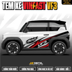 Tem Xe Vinfast VF3 Mẫu VF3-54 Sport - Thiết Kế Theo Yêu Cầu