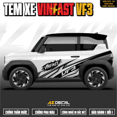 Tem Xe Vinfast VF3 Mẫu VF3-54 Sport - Thiết Kế Theo Yêu Cầu
