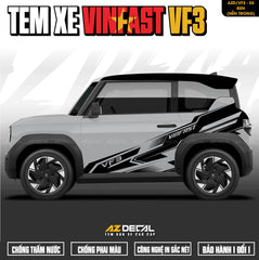 Tem Xe Vinfast VF3 Mẫu VF3-55 Sport - Thiết Kế Theo Yêu Cầu