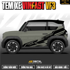 Tem Xe Vinfast VF3 Mẫu VF3-55 Sport - Thiết Kế Theo Yêu Cầu