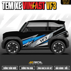 Tem Xe Vinfast VF3 Mẫu VF3-56 Sport - Thiết Kế Theo Yêu Cầu