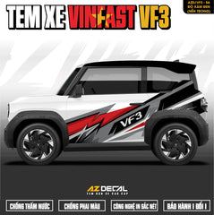 Tem Xe Vinfast VF3 Mẫu VF3-56 Sport - Thiết Kế Theo Yêu Cầu