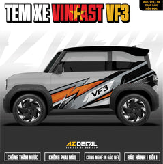 Tem Xe Vinfast VF3 Mẫu VF3-56 Sport - Thiết Kế Theo Yêu Cầu