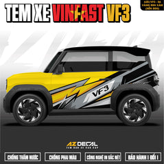 Tem Xe Vinfast VF3 Mẫu VF3-56 Sport - Thiết Kế Theo Yêu Cầu