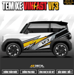 Tem Xe Vinfast VF3 Mẫu VF3-56 Sport - Thiết Kế Theo Yêu Cầu