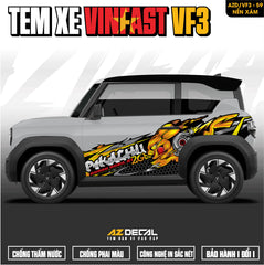 Tem Xe Vinfast VF3 Mẫu VF3-59 Pikachu - Thiết Kế Theo Yêu Cầu