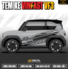 Tem Xe Vinfast VF3 Mẫu VF3-60 Sport - Thiết Kế Theo Yêu Cầu