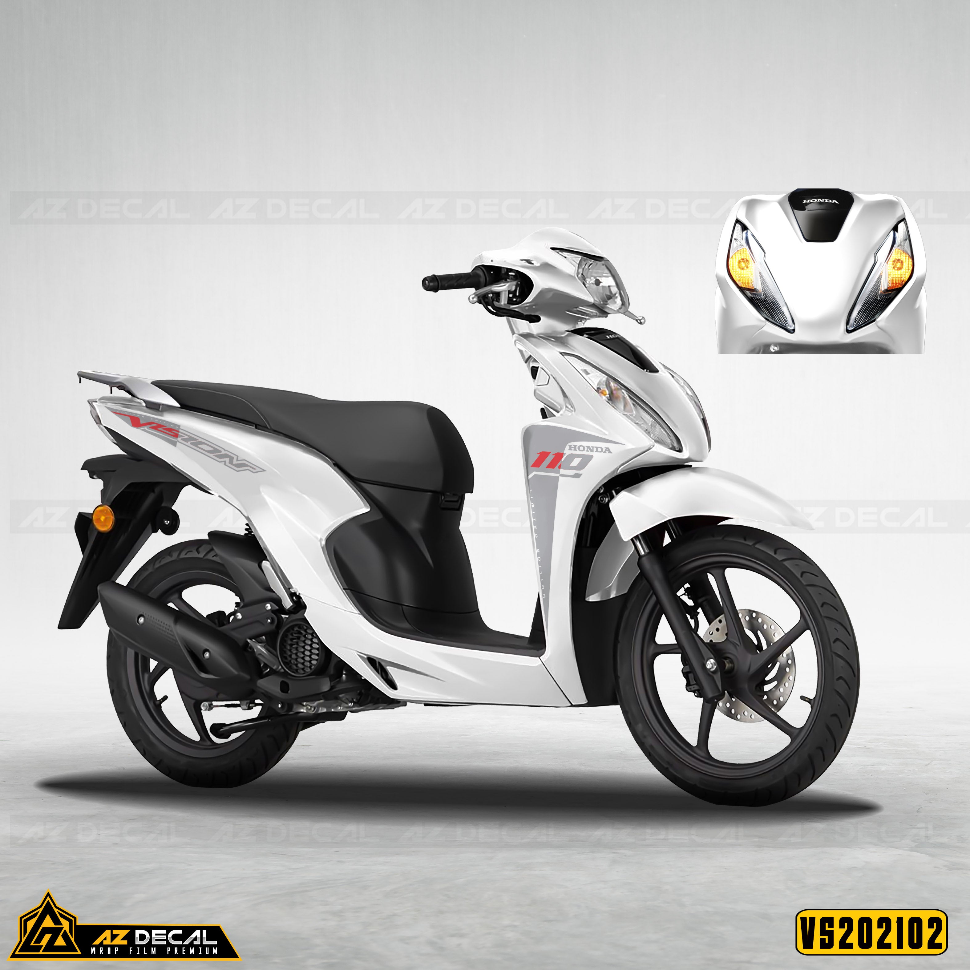 Tem xe Vision 2015 - 2021 mẫu 110 dành cho xe trắng