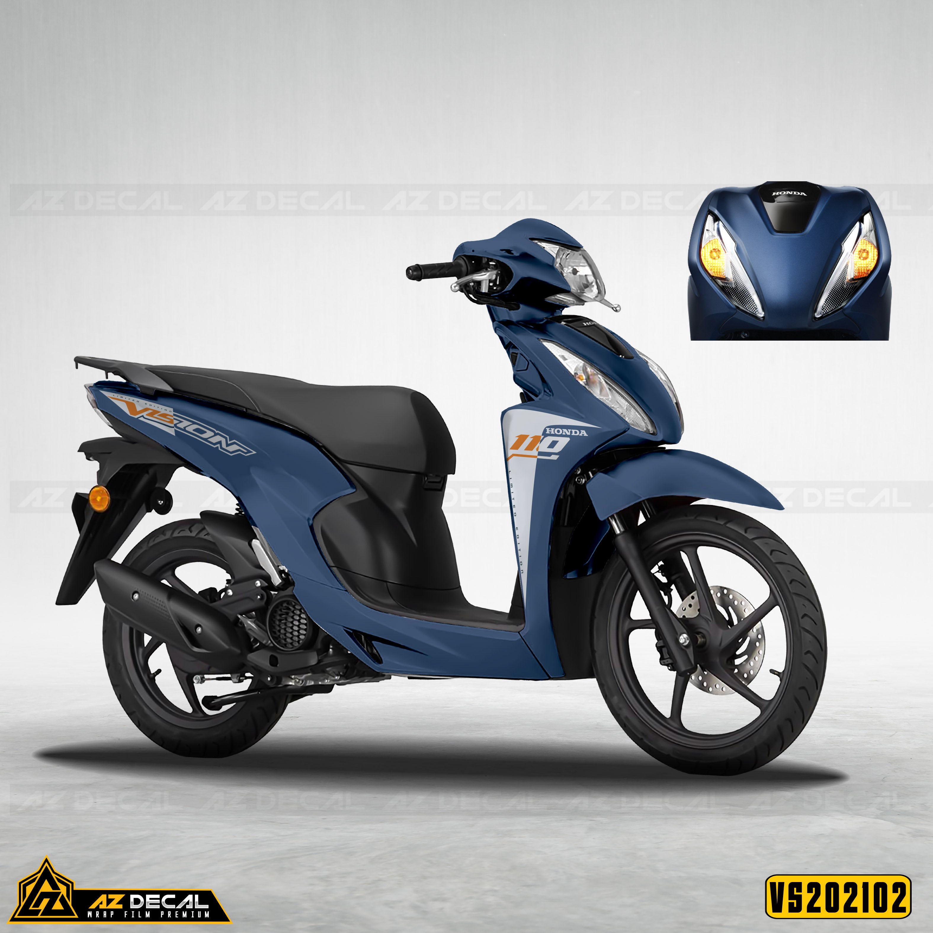 Tem dán xe Vision 2015 - 2020 và 2021 màu xanh than