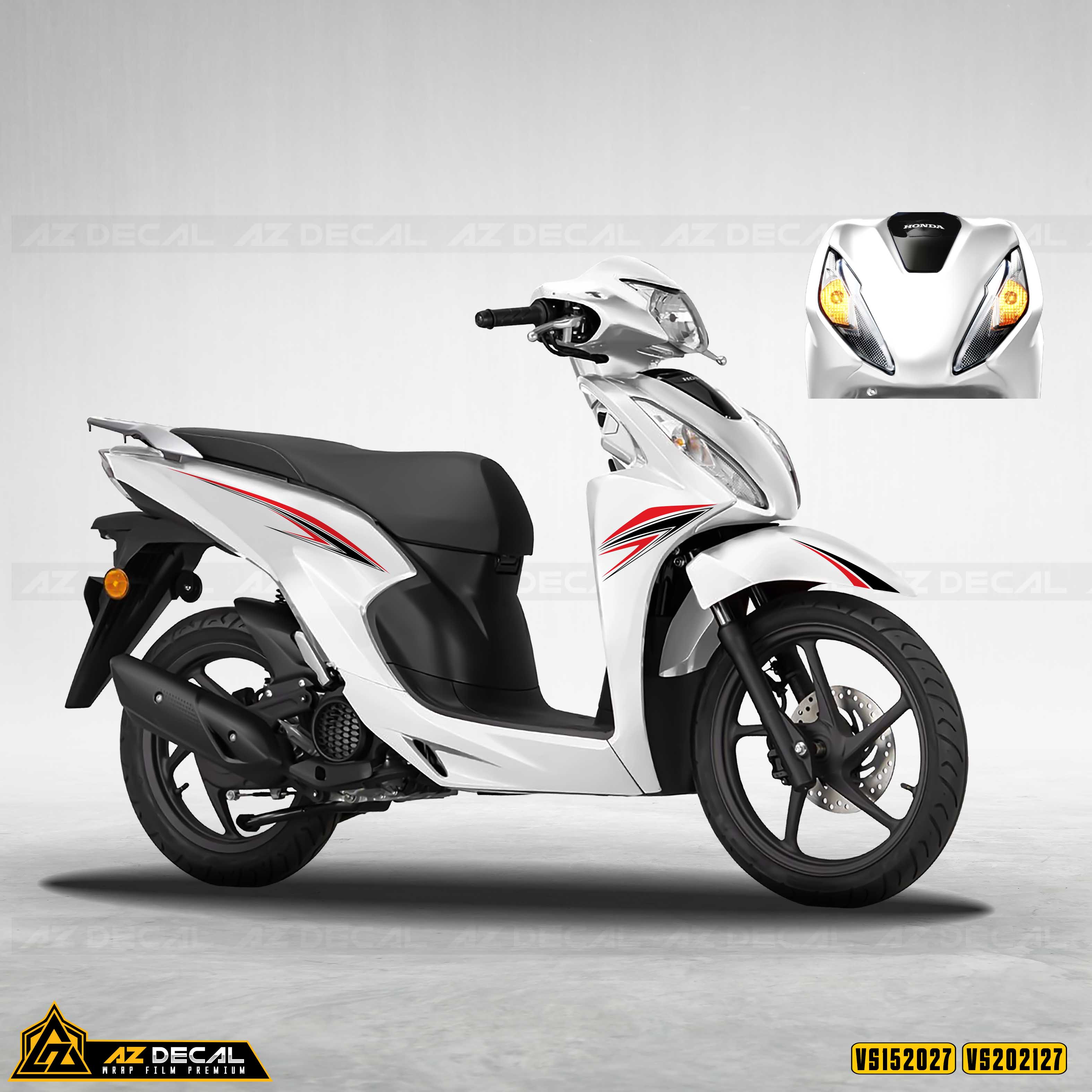 Dán decal xe Vision trắng mẫu VS27 - Azdecal.vn