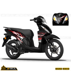 Decal dán xe Vision đẹp mẫu ngọn lửa