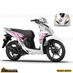 Tem dán xe Vision trắng mẫu ngọn lửa