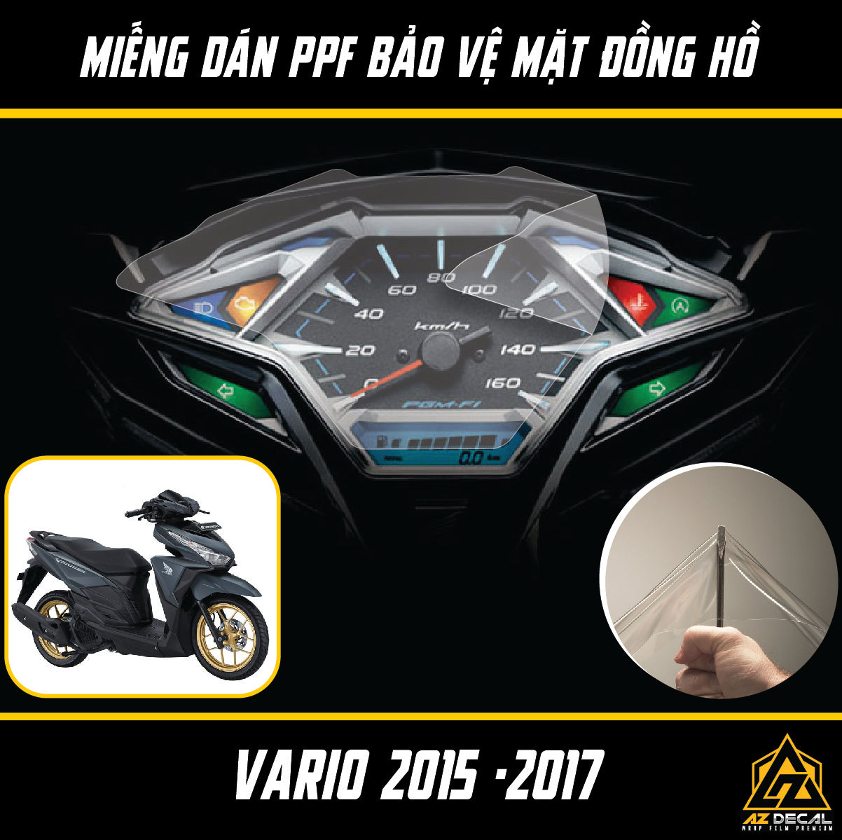 Miếng dán PPF đồng hồ xe Honda Vario 2015 - 2017