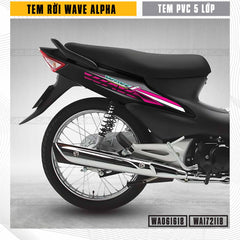 Decal Wave Alpha đẹp dán xe đen mẫu Wave I